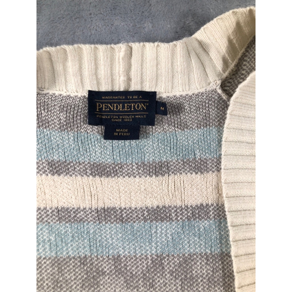 Pendleton Women's Cardigan in Cream, Blue, and Pink - Picture 2 of 4